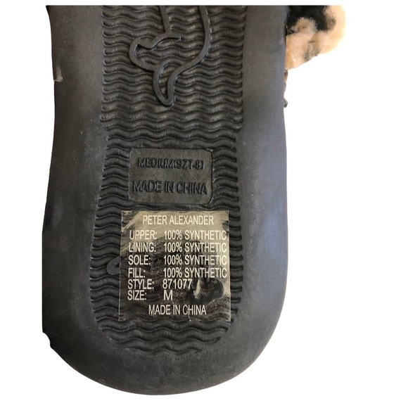 Peter Alexander Animal Print Fur Slippers Slides Sz M 7 NWT - Picture 6 of 7